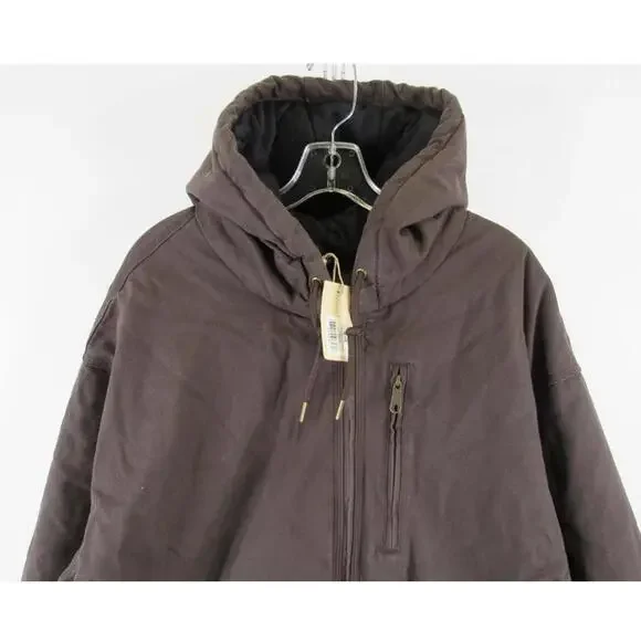 Redhead Buffalo Heavy Washed Canvas Hooded Full Zip Jacket Brown 3XL NWT - Picture 3 of 8